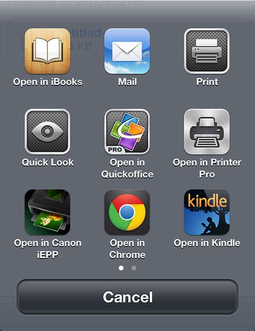 how to open a mail pdf in the ibooks app