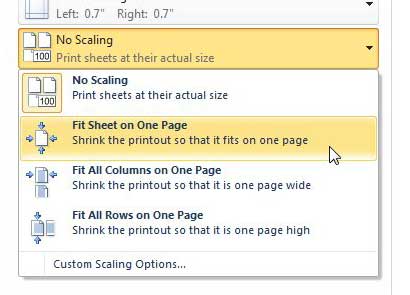 how to print excel 2010 spreadsheet on one page