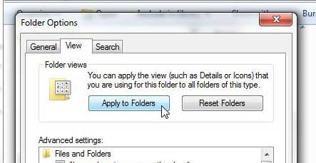 apply current view setting to all folders