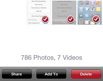 Select the pictures to delete, then press the Delete button