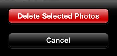 Touch the Delete Selected Photos button