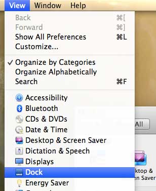 Open the Dock menu