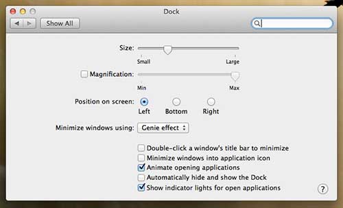 Select your dock location