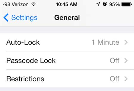 touch the passcode lock button
