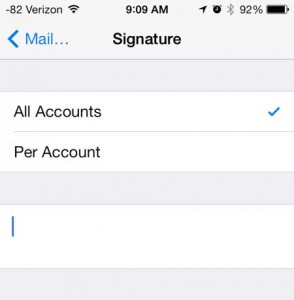 how to delete the sent from my iphone signature on emails