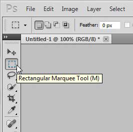 open the rectangular marquee tool