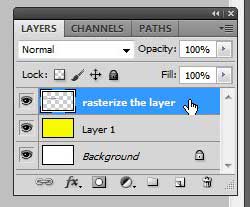 how to rasterize a text layer in photoshop cs5
