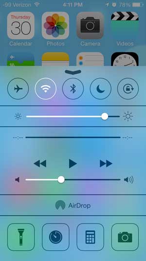 the control center should now be open