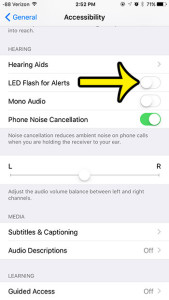 turn off led flash for alerts