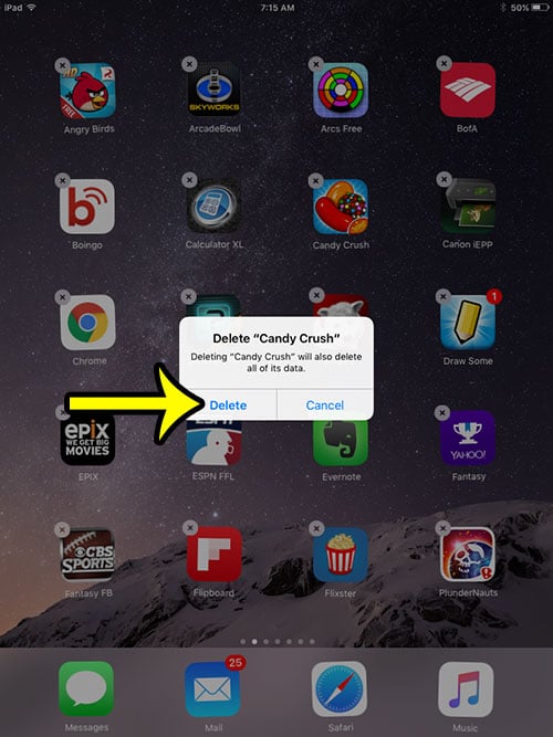 delete an ipad app in ios 9