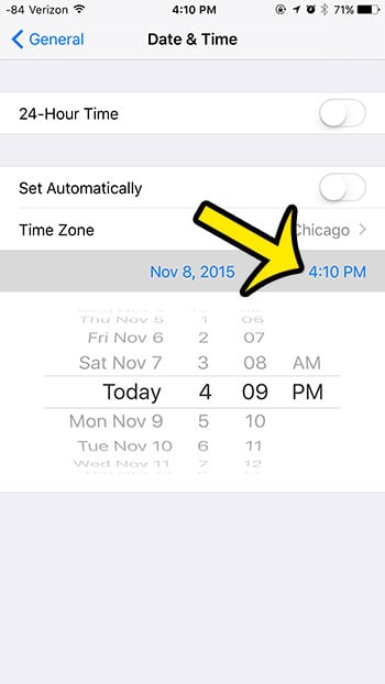 change iphone time