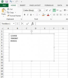 delete a text box in excel 2013