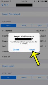 how to forget a wi-fi network in ios 9