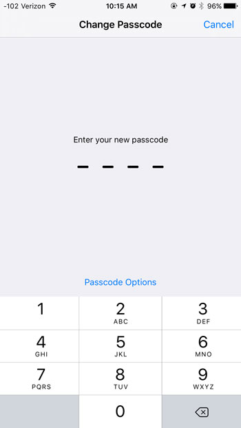 enter 4 digit passcode