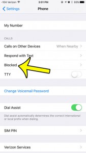 view the blocked caller list in ios 9