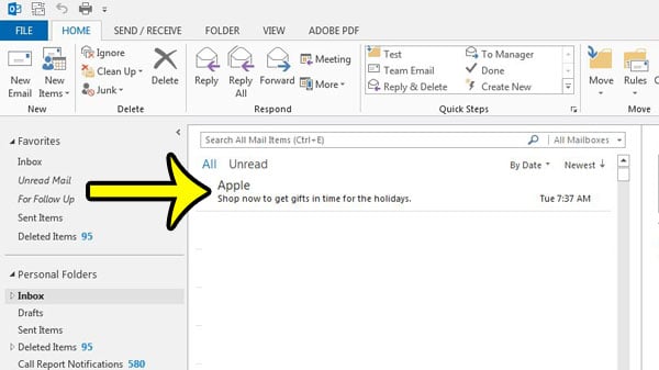 view message header in outlook 2016