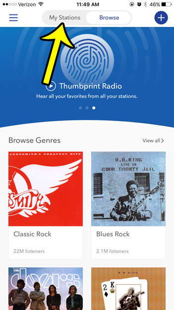 select my stations tab