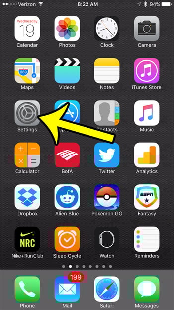 How to Remove the Unknown Senders Tab on the iPhone 7 2 tap the settings icon
