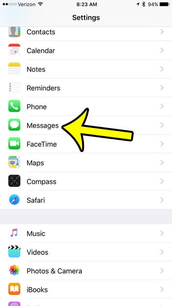 How to Remove the Unknown Senders Tab on the iPhone 7 3 open the Messages menu