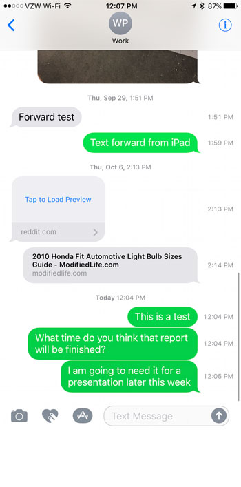 how to see when a text message was sent on an iphone 7