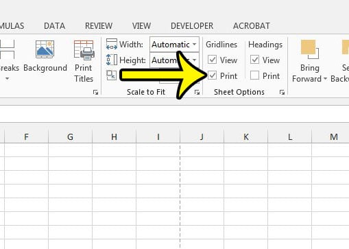 how to print gridlines in excel 2013