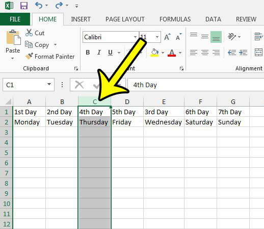 select where you want to move the column in Excel