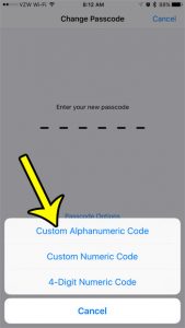 how to use letters instead of numbers for an iphone passcode