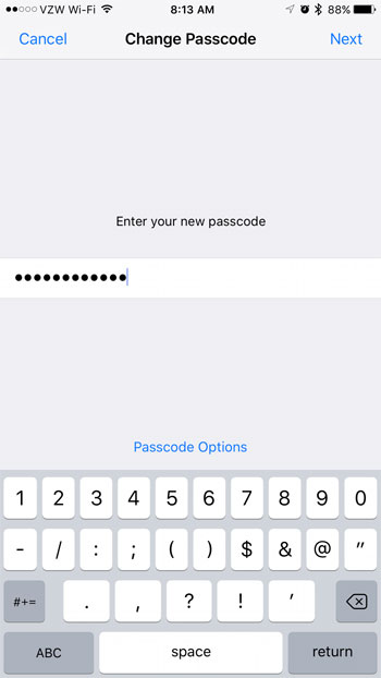 how to use letters in an iphone passcode
