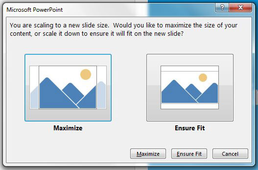adjust page size in powerpoint 2013