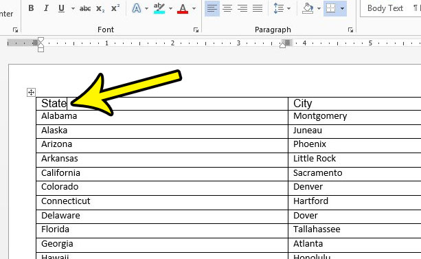 how to repeat a table header in word 2013