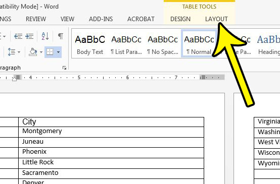 repeat header row top of each page word 2013