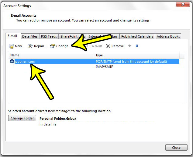 how to change an outlook password