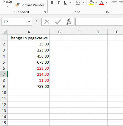 red negative numbers in excel 2013