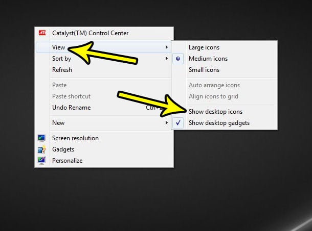 how to unhide desktop icons in windows 7