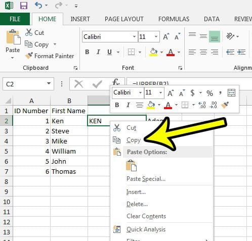 how to switch from lowercase to uppercase in excel