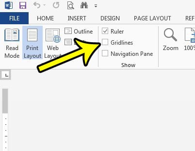 how to remove gridlines in word 2013