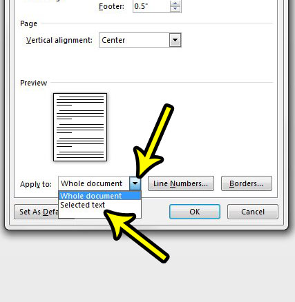 how to vertically center text in word 2013