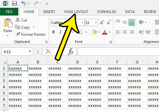 how to change print centering in excel 2013
