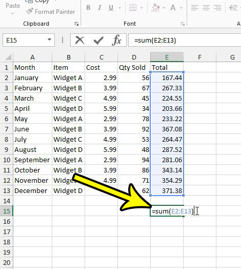 enter the formula into an empty cell in your spreadsheet