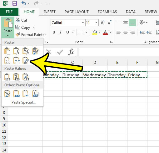 how-to-paste-from-horizontal-to-vertical-in-excel-2013-live2tech