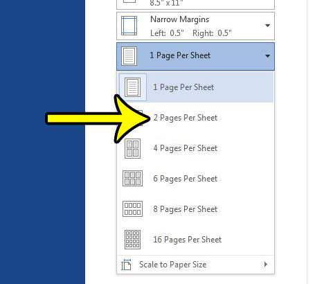 how to print two pages on one sheet in word 2013