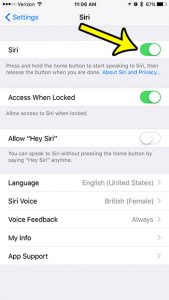 how to disable siri on an iphone 7