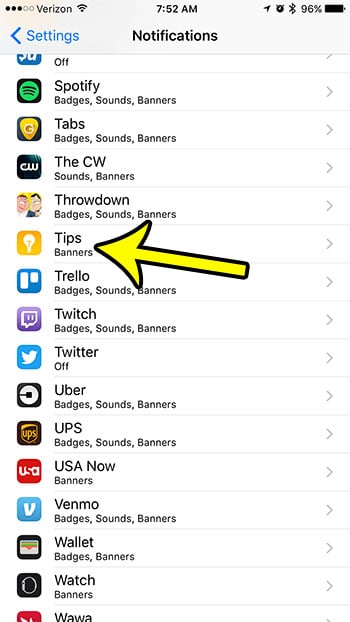 how to disable iphone 7 tips notifications