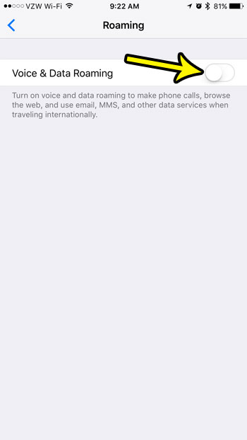 how to enable data roaming on an iphone 7