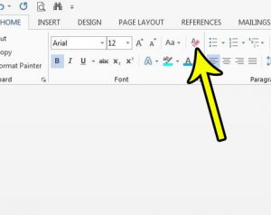 how to clear formatting in word 2013