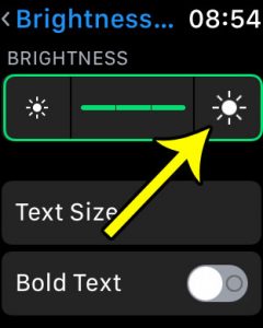 how to make screen brighter on apple watch