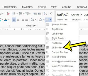 how to add a border to a paragraph in word 2013