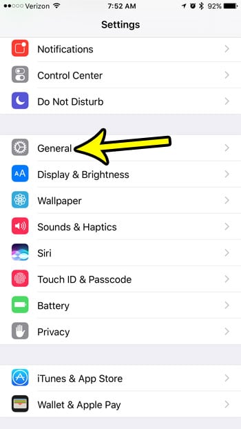 iphone general settings