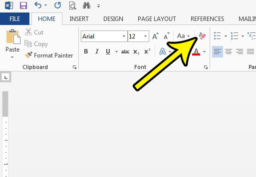 how to clear all formatting in word 2013