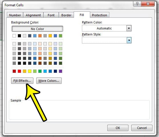 gradient inside cell in excel 2013